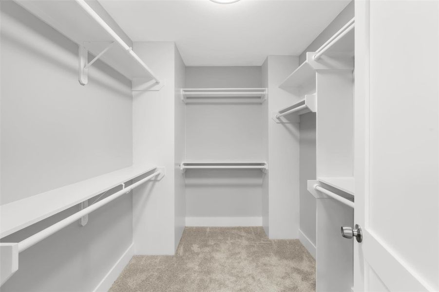 Large walk in closet in the primary en suite Large walk in closet in the primary en suite