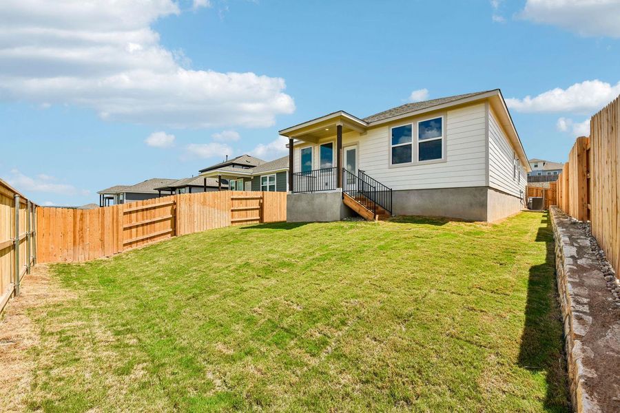 Exterior details and patio area of a home in Cloverleaf, Austin (Image 25).