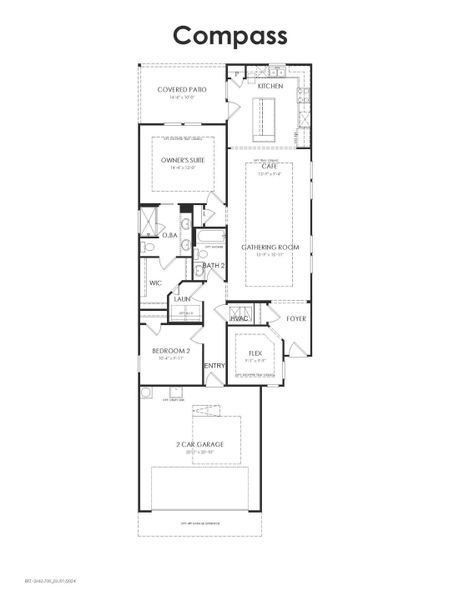 2D floor plan layout for the Compass by Del Webb in Del Webb Fulshear, Fulshear, TX (Image 3).