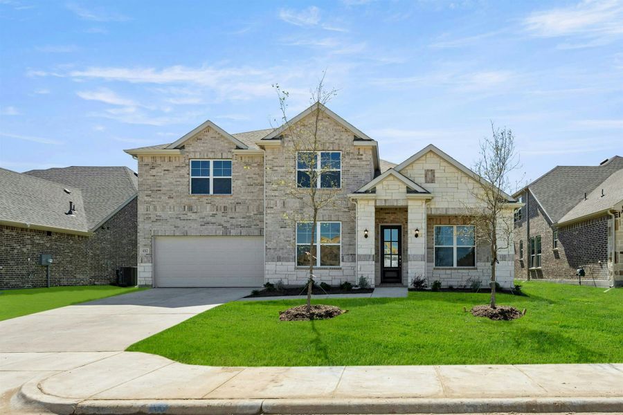Representative exterior photo of a completed home built from the Cherry by Kindred Homes in Westside Preserve, Midlothian, TX (Image 32).
