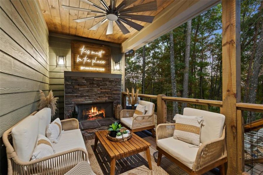 Exterior details and patio area of a home in , Ellijay (Image 26).