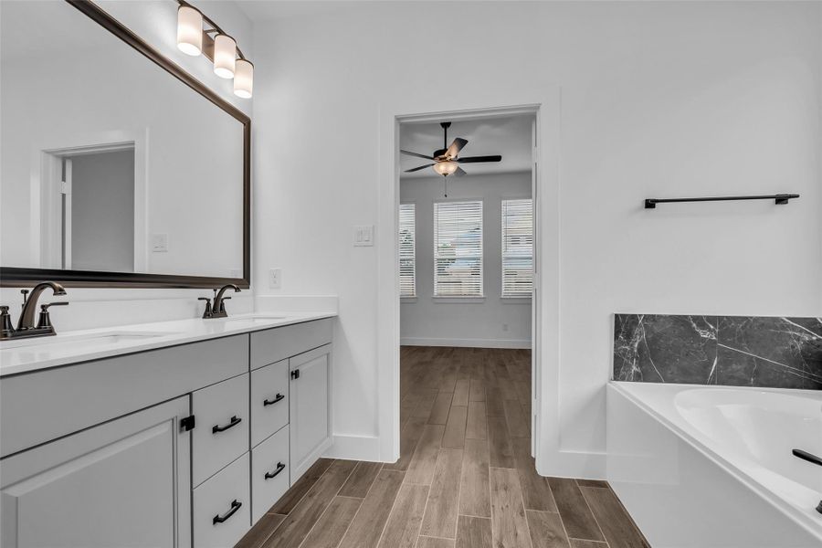 Double High Vanities with great storage.