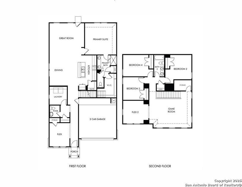 2D floor plan layout of this home in Kallison Ranch, San Antonio, TX (Image 2). 2D floor plan layout of this home in Kallison Ranch, San Antonio, TX (Image 2).