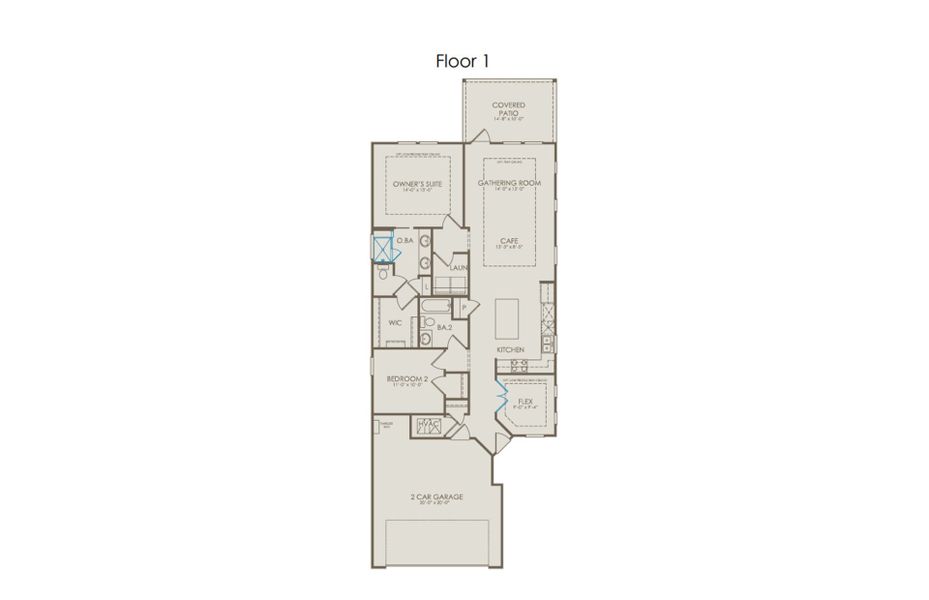 2D floor plan layout of this home in Del Webb at Legacy Hills, Celina, TX (Image 4).