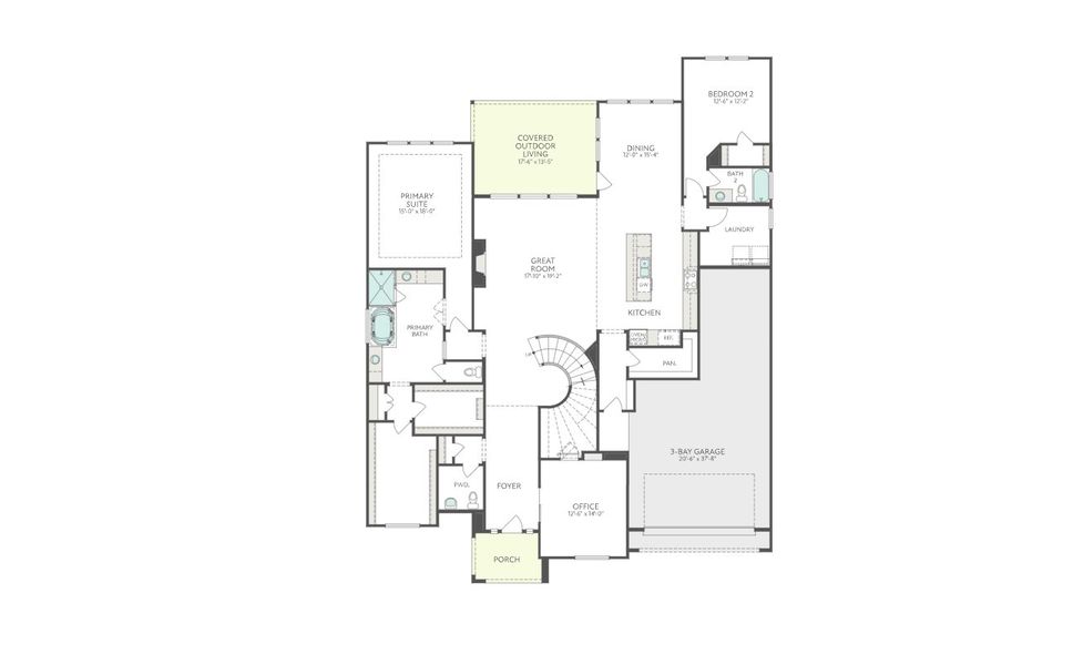 2D floor plan layout for the Lamesa by Tri Pointe Homes in Harvest Green, Richmond, TX (Image 3).