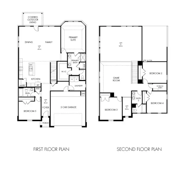 2D floor plan layout of this home in Colony at Cole Springs - Boulevard Collection, Buda, TX (Image 2). 2D floor plan layout of this home in Colony at Cole Springs - Boulevard Collection, Buda, TX (Image 2).