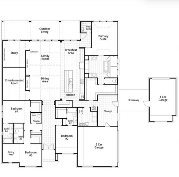 2D floor plan layout for the VeronaGR Plan by Highland Homes in Estates at Bristol Valley, Heath, TX (Image 2). 2D floor plan layout for the VeronaGR Plan by Highland Homes in Estates at Bristol Valley, Heath, TX (Image 2).