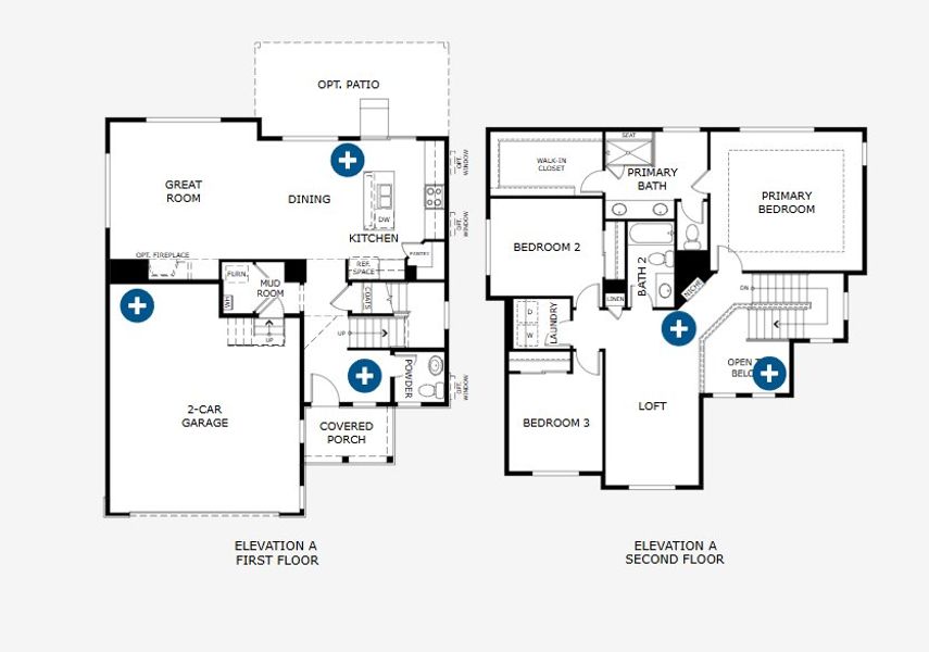 2D floor plan layout for the Keystone by Risewell Homes in Cherry Meadows, Brighton, CO (Image 3).
