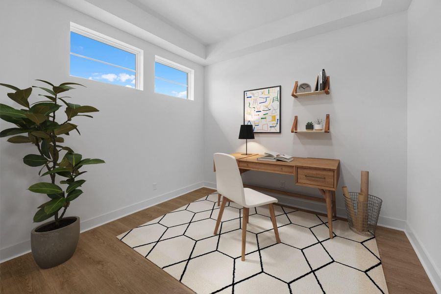 Furnished interior view inside a new home in Bridgeland, Cypress (Image 18).