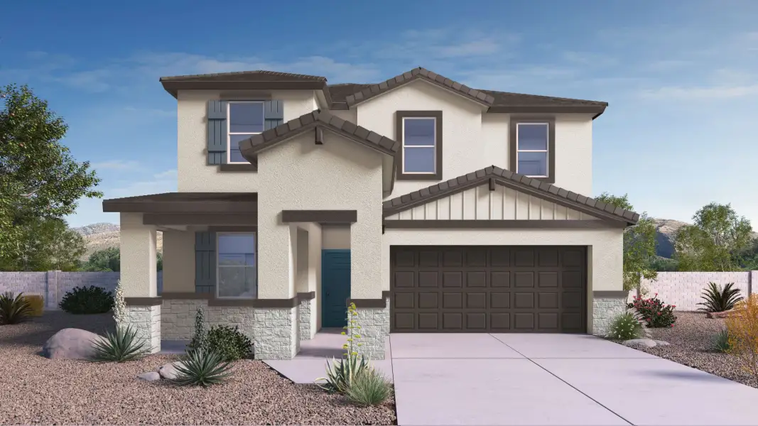 Representative exterior photo of a completed home built from the Stork by D.R. Horton in El Cidro, Goodyear, AZ (Image 26).