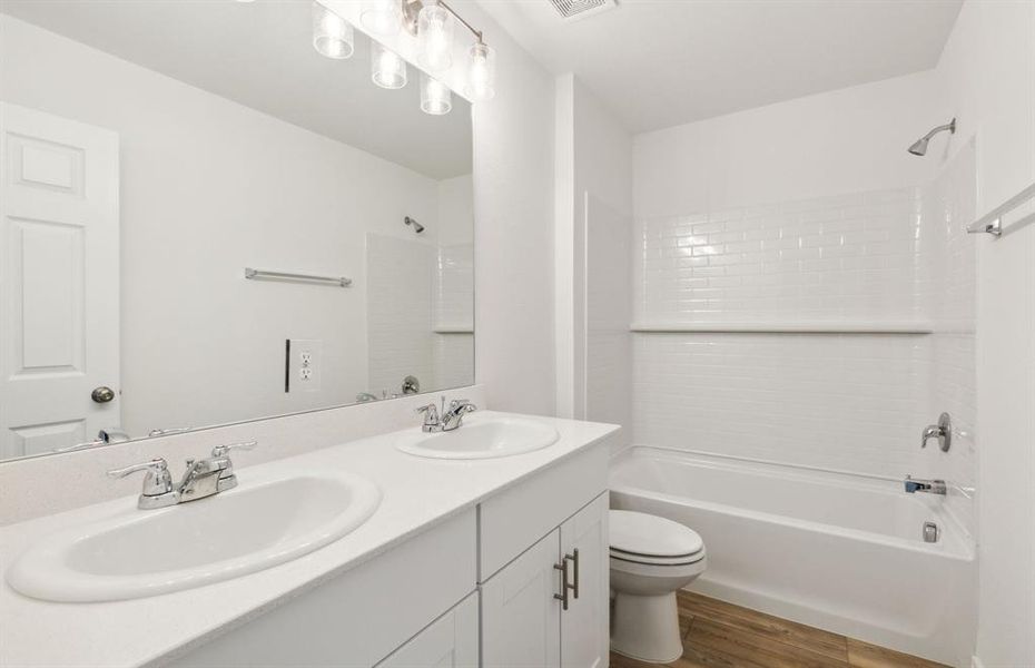 Spacious secondary bathroom*real home pictured