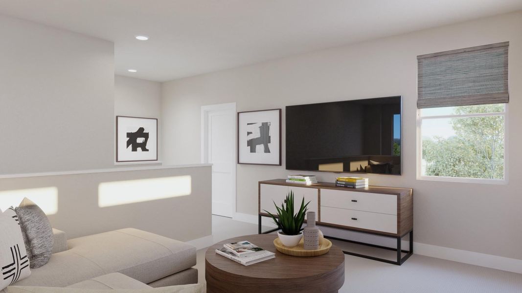 Representative furnished interior of a home built from the Ella by Risewell Homes in Lariat, Liberty Hill (Image 3).