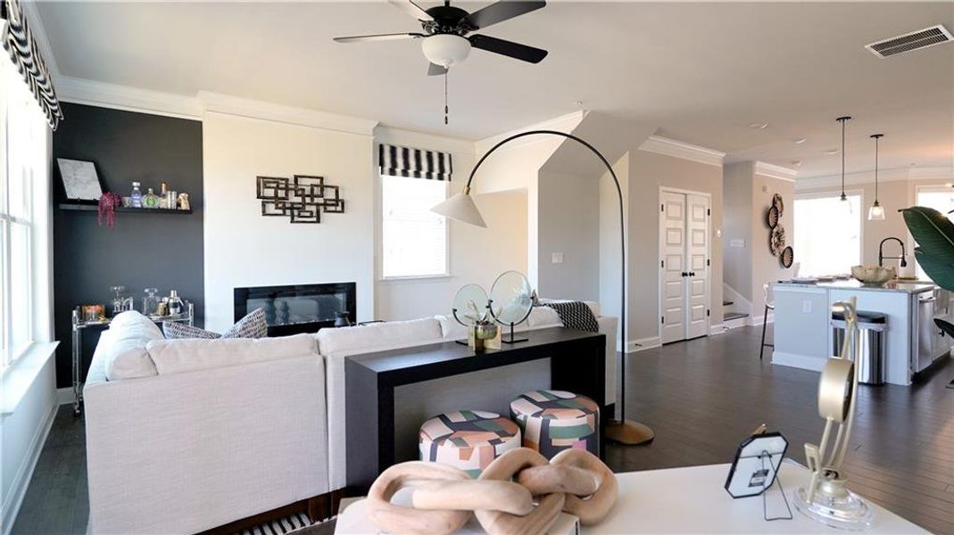 Furnished interior view inside a new home in Towns at Enclave, Lawrenceville (Image 7).