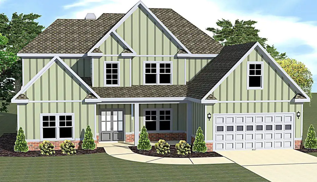 Front exterior of a home in the The Crest community, located in Newnan, GA (Image 3). Front exterior of a home in the The Crest community, located in Newnan, GA (Image 3).