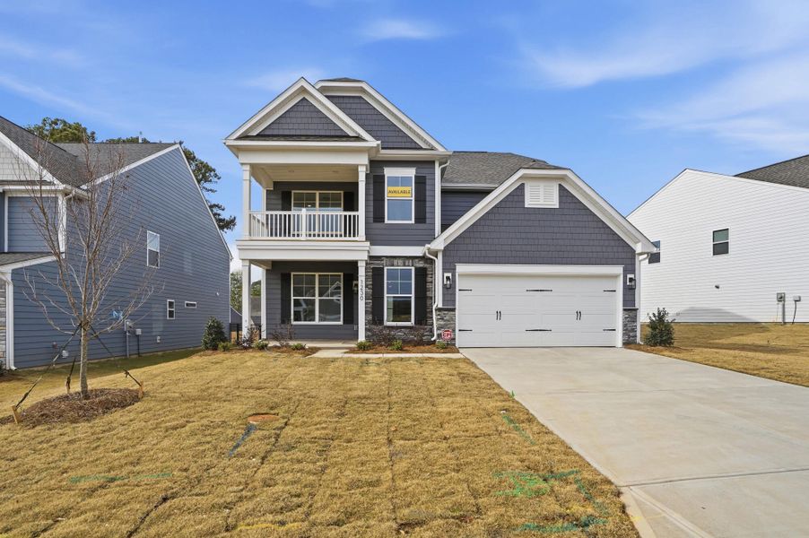 Front exterior of a new home in Carrington, Stanley, NC, highlighting curb appeal (Image 1).