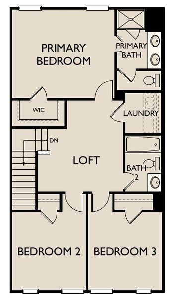 2D floor plan layout of this home in Towns at The Point, Rolesville, NC (Image 4).