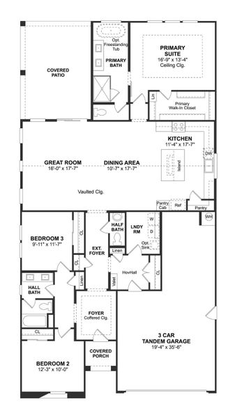 2D floor plan layout for the Tacoma by K. Hovnanian® Homes in Edgewood, Queen Creek, AZ (Image 5).
