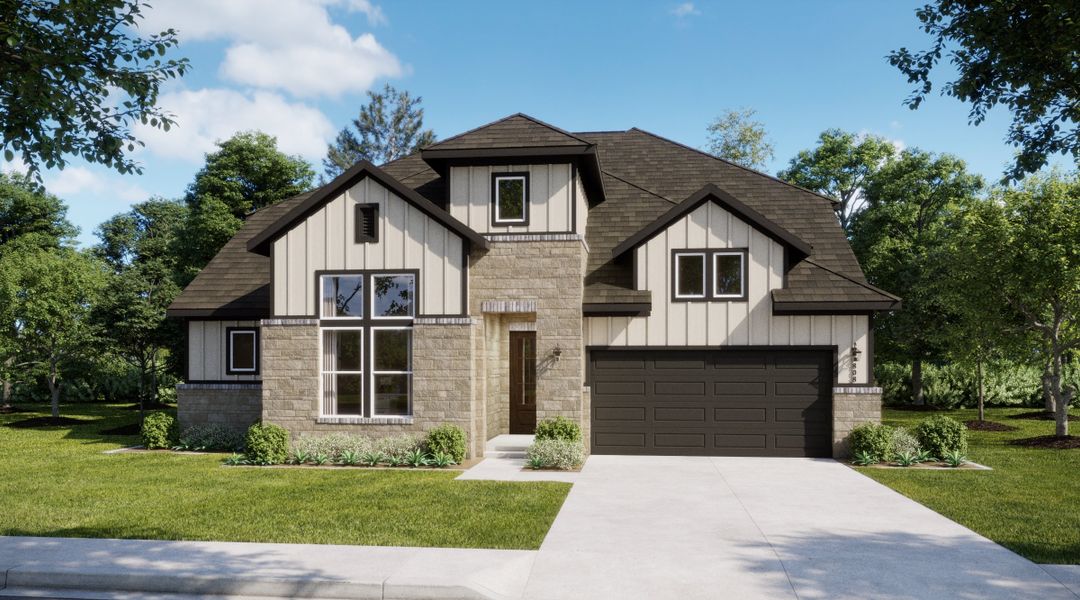 Representative exterior photo of a completed home built from the Panorama by Risewell Homes in Myrtle Creek, Waxahachie, TX (Image 4).