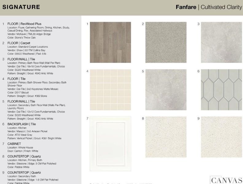 3173 Beacon Heights Road design selections. Home is currently under construction and selections are subject to change.