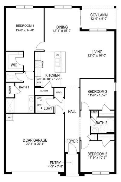 2D floor plan layout of this home in Magnolia Landing Express, North Fort Myers, FL (Image 2). 2D floor plan layout of this home in Magnolia Landing Express, North Fort Myers, FL (Image 2).