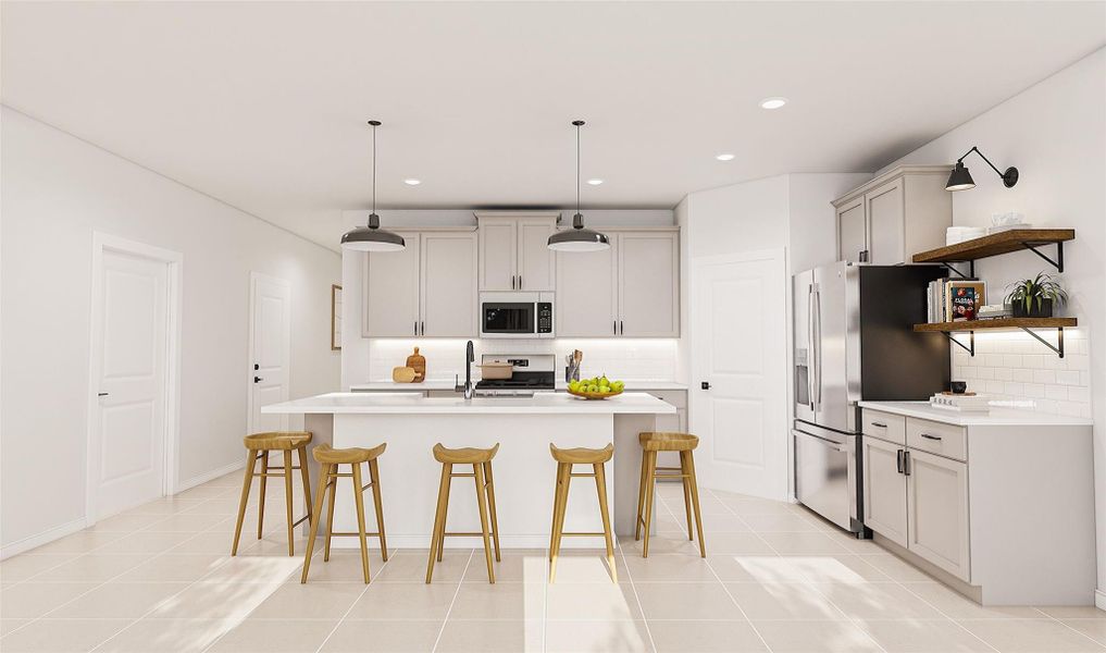 Gourmet island kitchen (*Artist rendering used for illustration purposes only.)