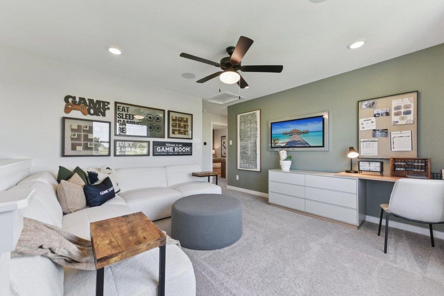 Furnished interior view inside a new home in Stallion Run, Buda (Image 15).