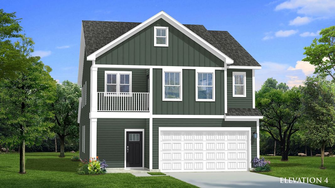 Elevation 4 of the spacious Mint plan by premier builder DRB Homes in Charlotte, NC Elevation 4 of the spacious Mint plan by premier builder DRB Homes in Charlotte, NC