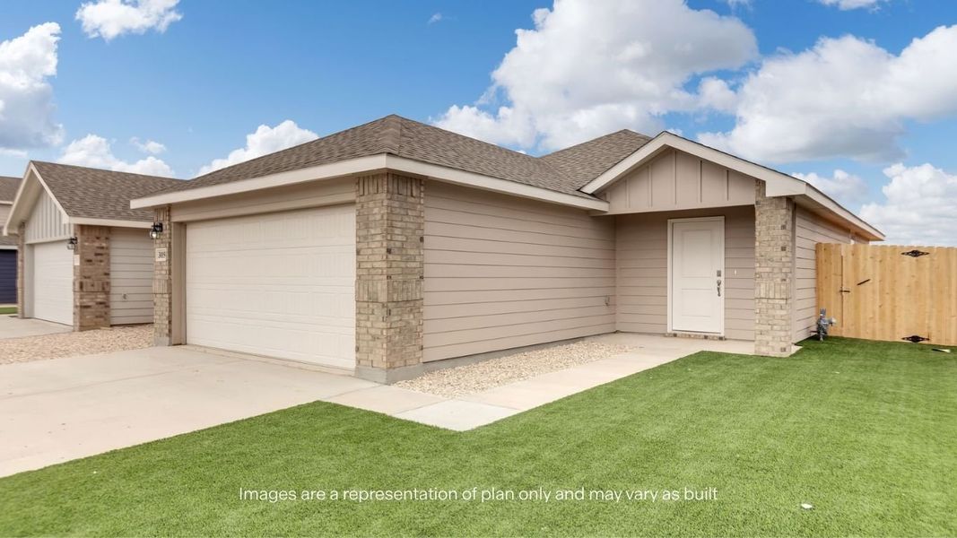 Front exterior of a new home in Deer Meadows, Odessa, TX, highlighting curb appeal (Image 2). Front exterior of a new home in Deer Meadows, Odessa, TX, highlighting curb appeal (Image 2).