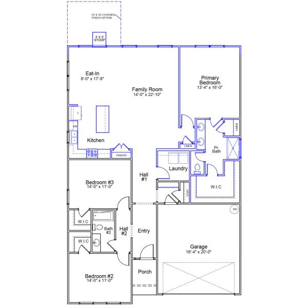 2D floor plan layout of this home in Dove Hollow, Chesnee, SC (Image 2).