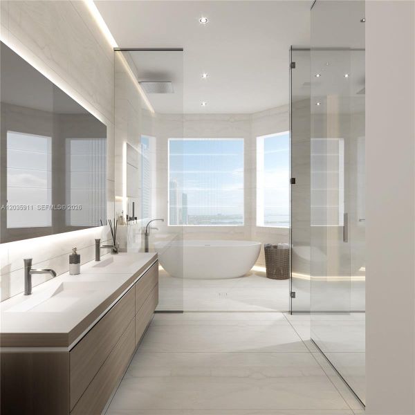 Furnished interior view inside a new home in , Sunny Isles Beach (Image 11). Furnished interior view inside a new home in , Sunny Isles Beach (Image 11).