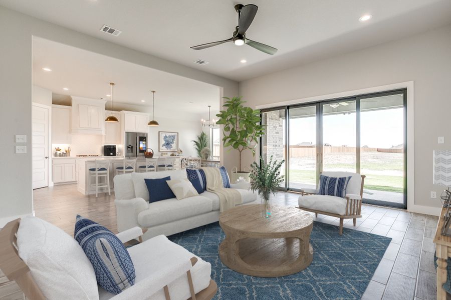 Representative furnished interior of a home built from the The Abilene by Kenmark Homes in Coyote Crossing, Godley (Image 4). Representative furnished interior of a home built from the The Abilene by Kenmark Homes in Coyote Crossing, Godley (Image 4).