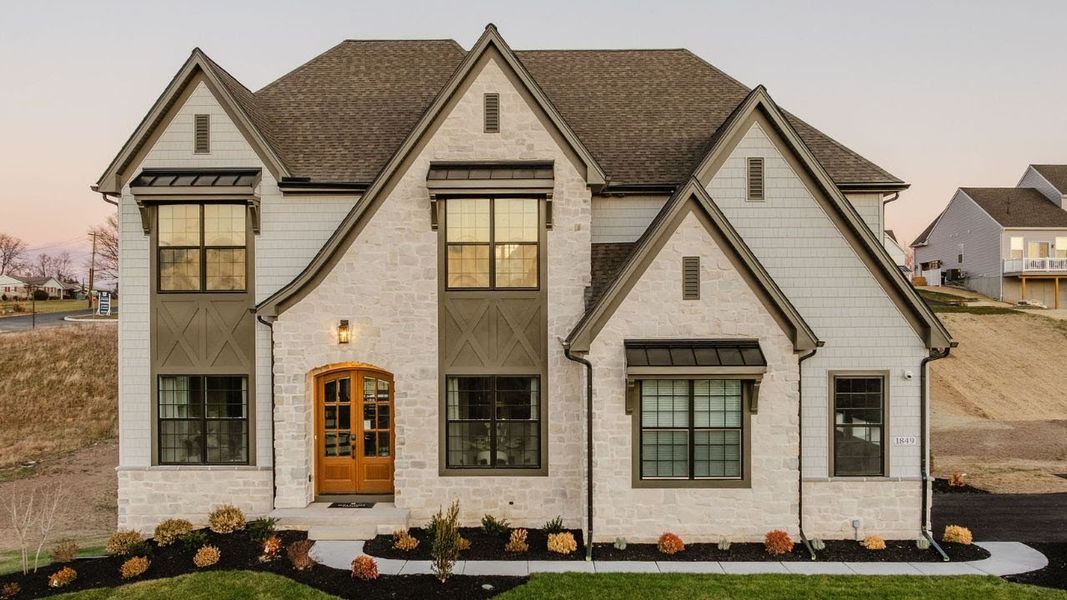 Representative exterior photo of a completed home built from the Devonshire by Keystone Custom Homes in McLean South Shore, Belmont, NC (Image 34).