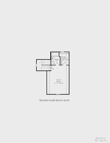 2D floor plan layout for the Rockaway by Epcon Communities in The Courtyards at Oak Grove, Durham, NC (Image 5).