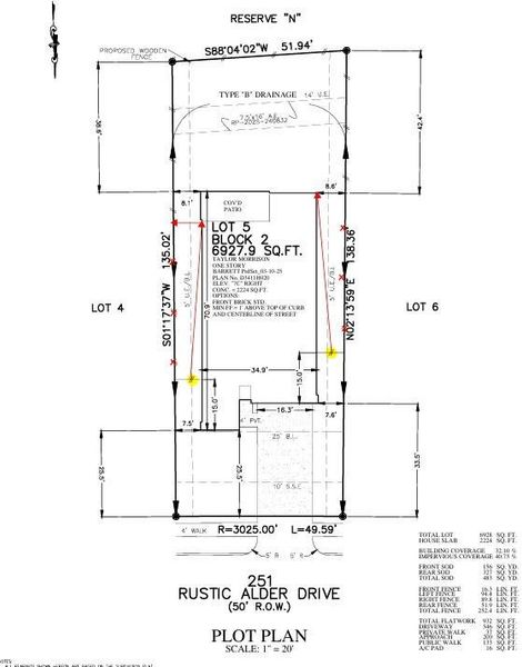 251 Rustic Alder Drive Preliminary Plot Plan