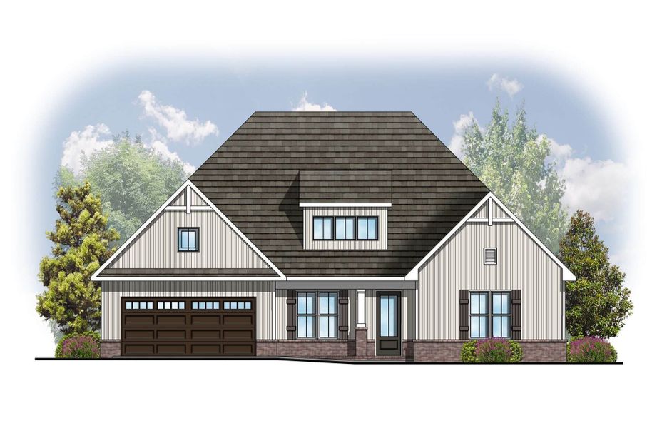 Representative rendering of the exterior for the Cumberland by Cook Bros. Homes (Image 8).