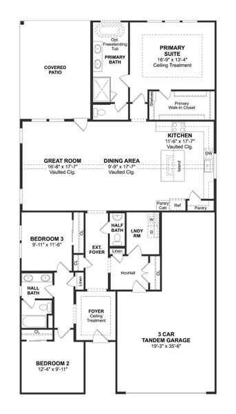 2D floor plan layout for the Tacoma by K. Hovnanian® Homes in Kingdom Heights, Rosenberg, TX (Image 3).
