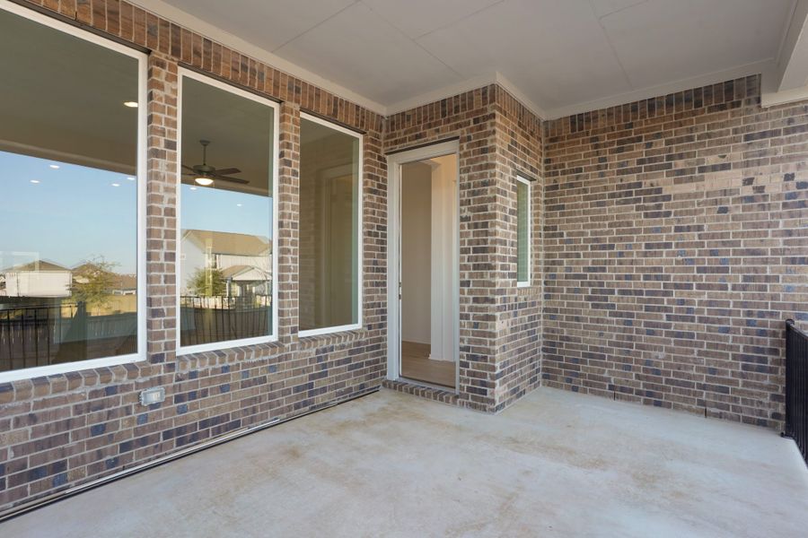 Exterior details and patio area of a home in The Grove at Blackhawk, Pflugerville (Image 34). Exterior details and patio area of a home in The Grove at Blackhawk, Pflugerville (Image 34).
