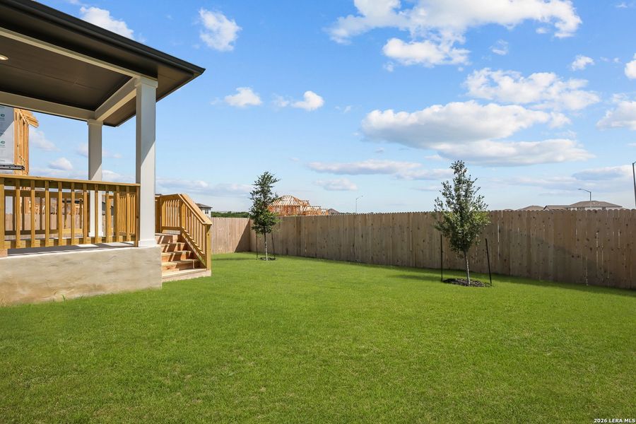 Exterior details and patio area of a home in The Parklands, Schertz (Image 3).