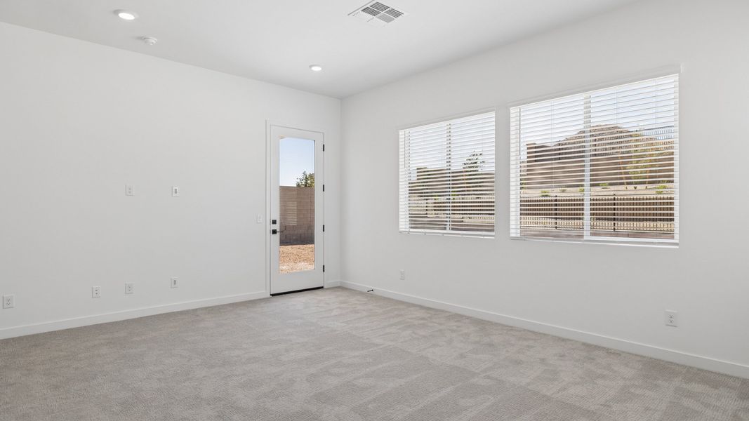 Representative unfurnished interior of a home built from the Willow by D.R. Horton in The Ridge at Stone Butte, Phoenix (Image 39). Representative unfurnished interior of a home built from the Willow by D.R. Horton in The Ridge at Stone Butte, Phoenix (Image 39).