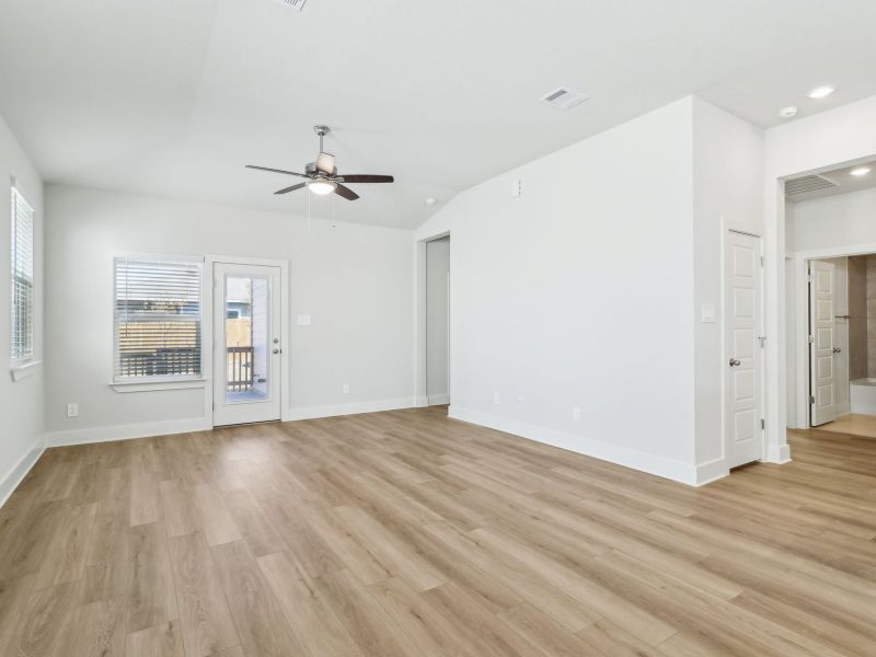 Living room in the San Saba floorplan at a Meritage Homes community.