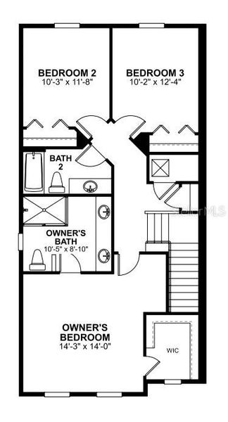 2D floor plan layout of this home in Emerson Pointe, Apopka, FL (Image 4).