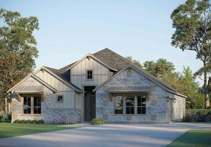 Representative exterior photo of a completed home built from the Lincoln by GFO Home in Walsh Ranch, Aledo, TX (Image 6).