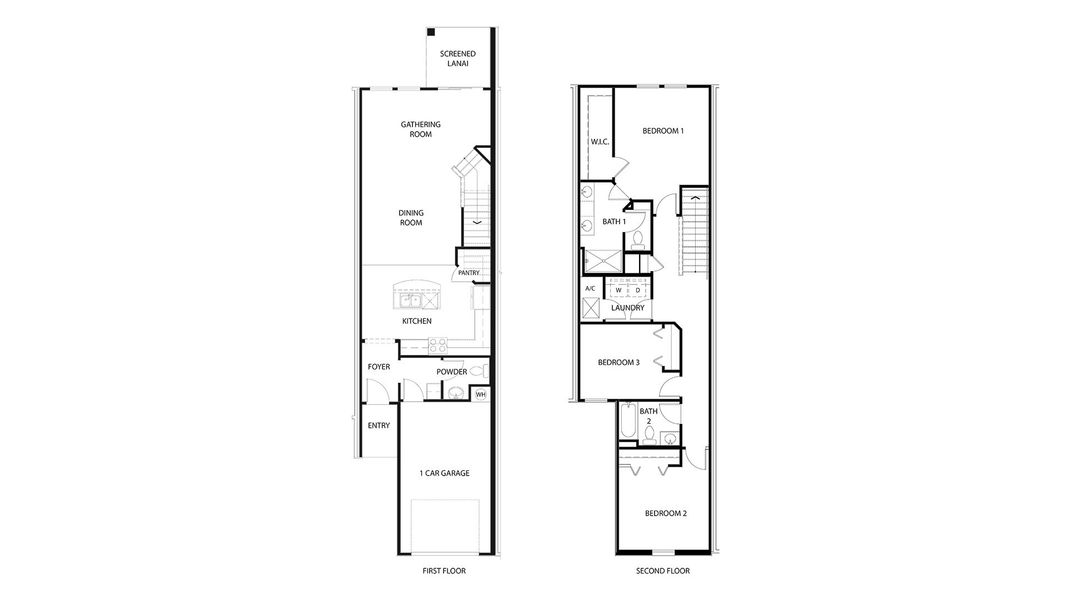 2D floor plan layout for the Harper by D.R. Horton in Bridgewater, St. Augustine, FL (Image 3).