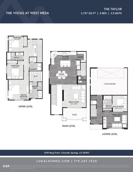 2D floor plan layout of this home in The Vistas at West Mesa, Colorado Springs, CO (Image 4).