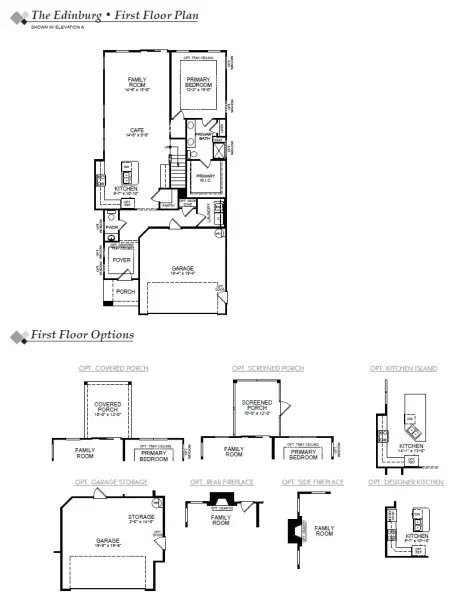 2D floor plan layout for the Edinburg by Eastwood Homes in The Grove at Bratton Park, York, SC (Image 3).