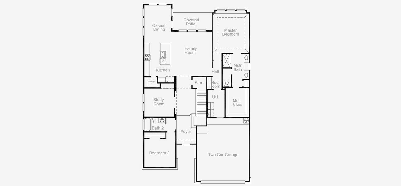 2D floor plan layout for the Goodrich by Coventry Homes in The Parklands, Santa Clara, TX (Image 3).