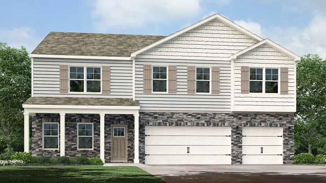 Representative exterior photo of a completed home built from the Mansfield by D.R. Horton in Reina Vista, Loudon, TN (Image 1). Representative exterior photo of a completed home built from the Mansfield by D.R. Horton in Reina Vista, Loudon, TN (Image 1).