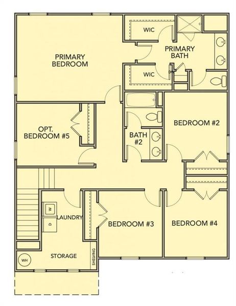 2D floor plan layout of this home in Meadow Pines, Dallas, GA (Image 3).