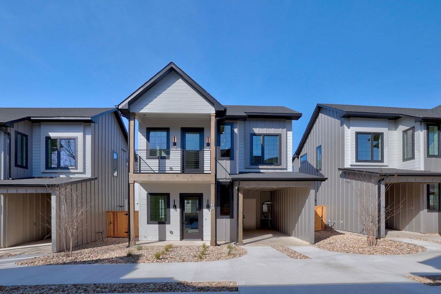 Front exterior of a new home in , Austin, TX, highlighting curb appeal (Image 23).