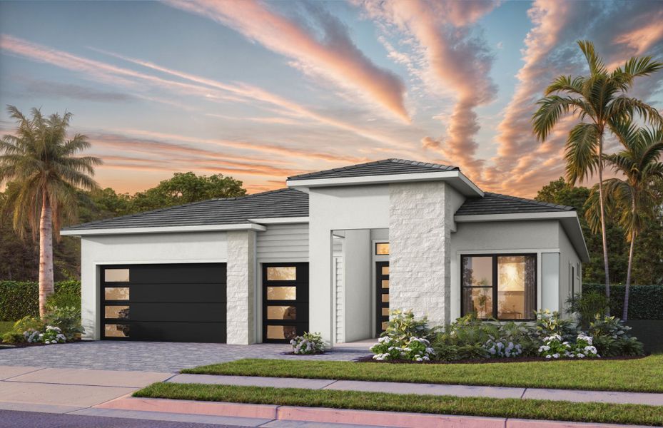 Representative exterior photo of a completed home built from the Layton by DiVosta in Amara, Lake Worth, FL (Image 21). Representative exterior photo of a completed home built from the Layton by DiVosta in Amara, Lake Worth, FL (Image 21).